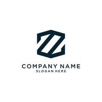 Initial letter Z hexagon shape logo design concept. vector