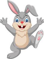 Cartoon happy rabbit isolated on white background vector