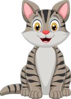 Cartoon funny cat isolated on white background vector