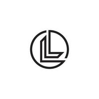 L initial letter logo design with circle shape. vector