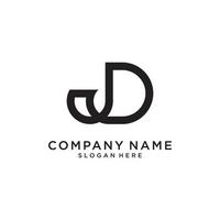 JD or DJ initial letter logo design template. vector