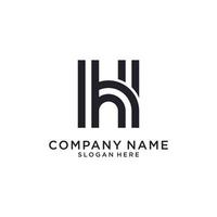 Initial letter H or HH logo design concept. vector