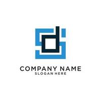 SD or DS initial letter logo design vector template.