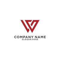 W or WW initial letter logo design vector. vector