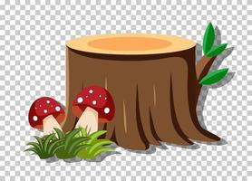 Tree stump isolated on grid background vector