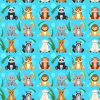 Cute animals seamless pattern vector