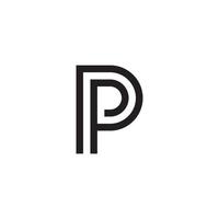 P or PP initial letter logo design vector