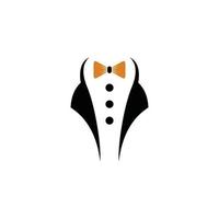 Tuxedo man logo design vector illustration. Tuxedo shirt