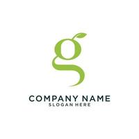 Initial letter G with leaf luxury logo design. vector