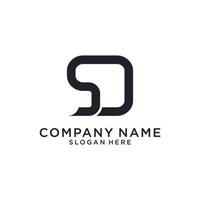 SD or DS initial letter logo design vector template.