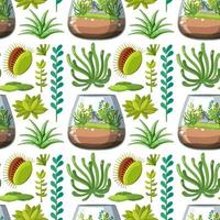 Various plants seamless pattern vector