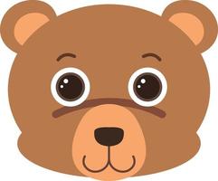 Bear head in flat style vector