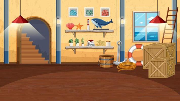 A beach house interior