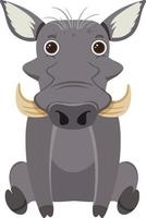 Cute boar in flat style isolated vector