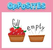 Opposite English words for kids vector