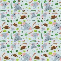 Elephant cute animal seamless pattern vector