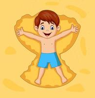 Cartoon boy playing on sands vector