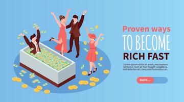 Rich People Isometric Composition vector