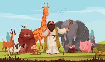 Noah Ark Cartoon Background vector