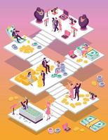 Rich People Isometric vector