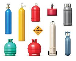 Gas Cylinders And Tanks Set vector