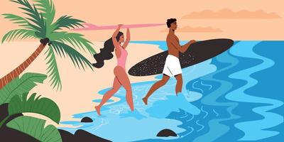 Tropical Beach Illustration vector