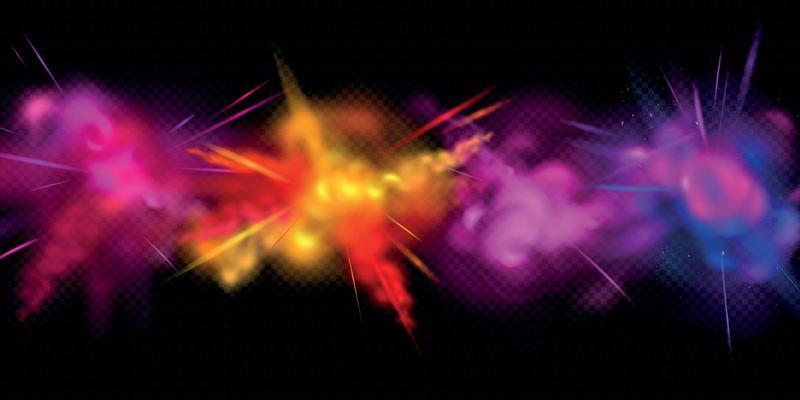 Realistic Colored Splashes Concept