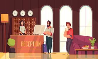 Hotel Reception Flat Background vector