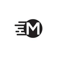 Letter M Fast Logo design concept. Letter M technology vector logo design.