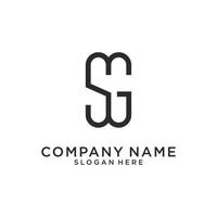 SG or GS letter logo design vector template.