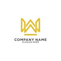 W or WW initial letter logo design vector. vector