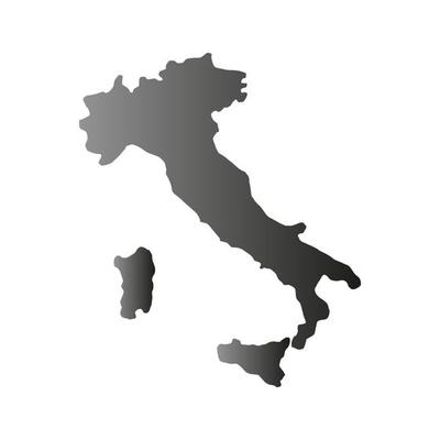 Italy map on white background