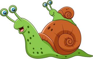 Cartoon mother snail and her baby vector