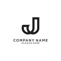 J or JJ initial letter logo design concept. vector
