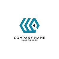 WC or CW initial letter logo design concept. vector