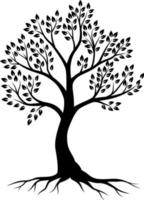 Tree silhouette on white background vector