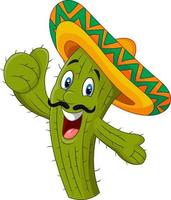 Happy cactus giving thumb up vector