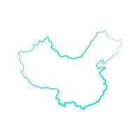 China map on white background vector