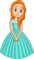 Cute little princess isolated on a white background vector