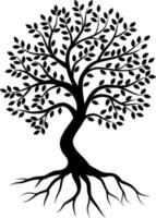 Tree silhouette on white background vector