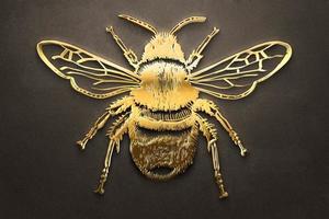 Bee 3d rendering illustration top view photo