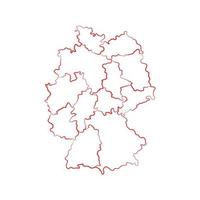 Germany map with regions on a white background vector