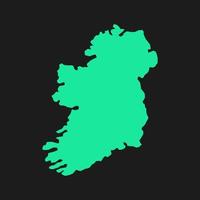 Mapa de Irlanda sobre fondo blanco. vector