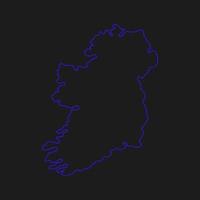 Mapa de Irlanda sobre fondo blanco. vector