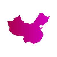 China map on white background vector