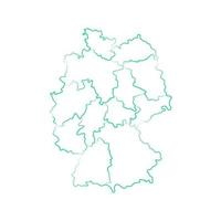 Germany map with regions on a white background vector