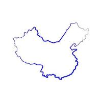 China map on white background vector