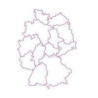 Germany map with regions on a white background vector