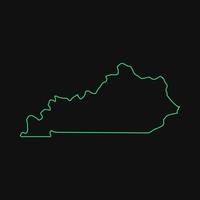 mapa de kentucky ilustrado sobre fondo blanco vector