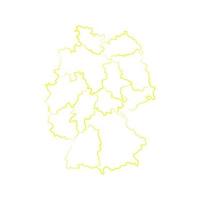 Germany map with regions on a white background vector